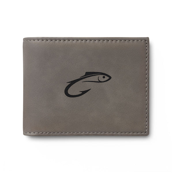 Bi-Fold Fish Wallet — Textured Gray